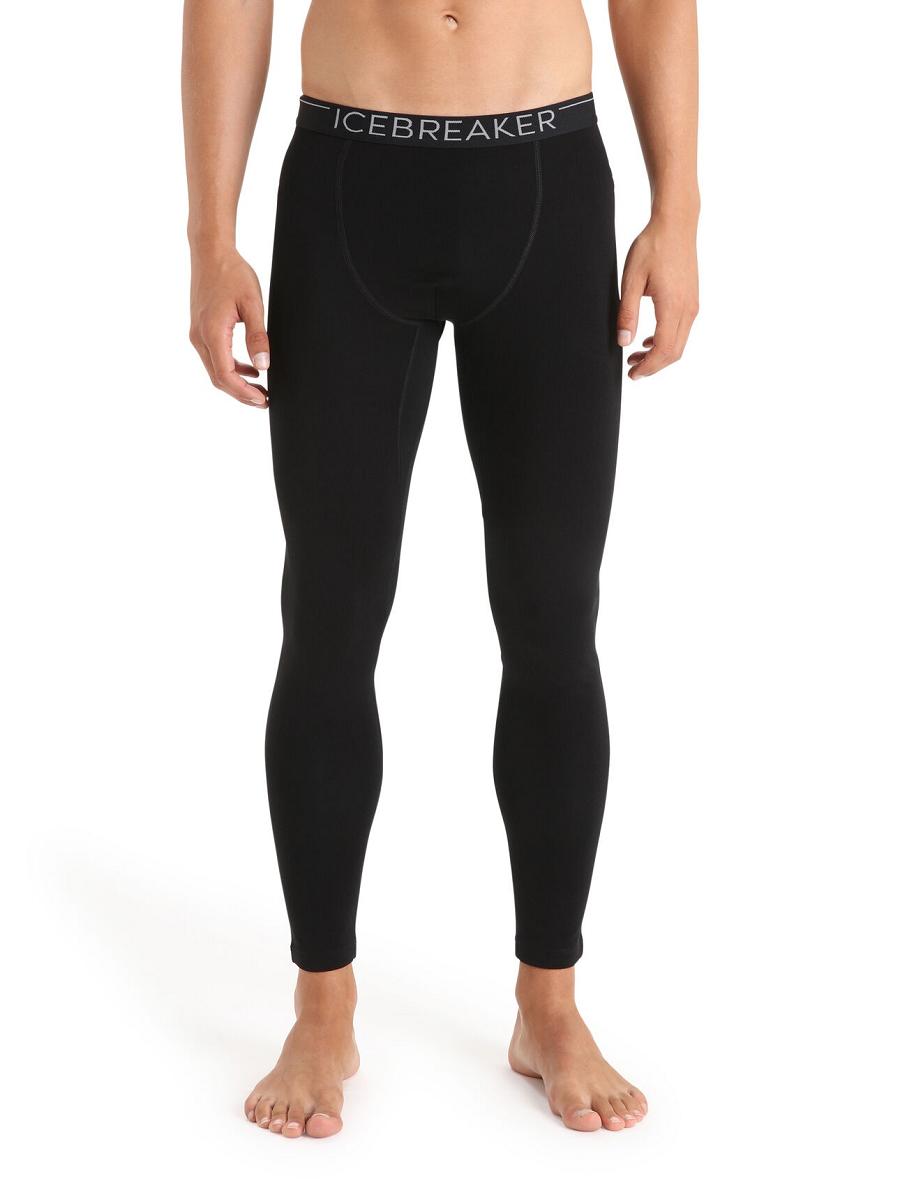 Base Layers Icebreaker 15.5 Merino Thermal Leggings Męskie Czarne | PL 1593OKIR